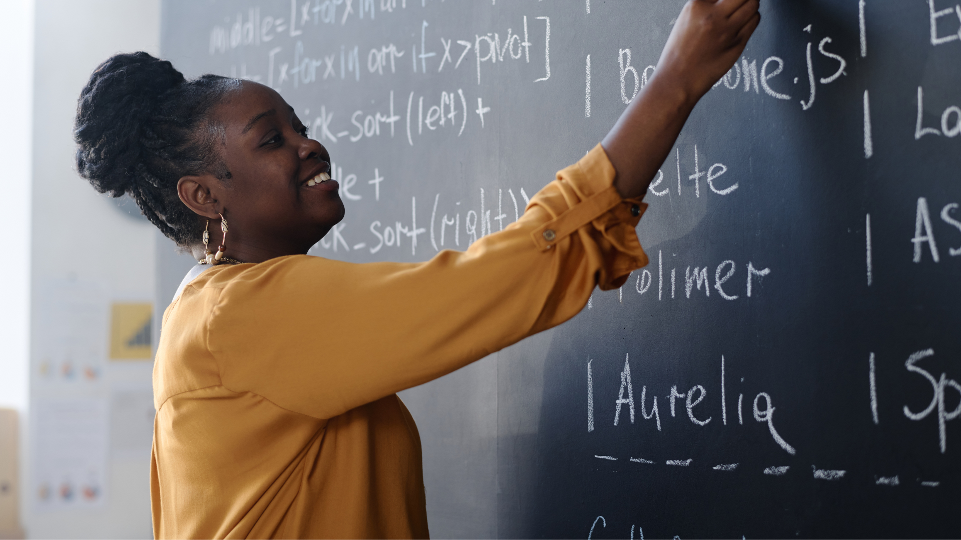 Teacher working in a classroom